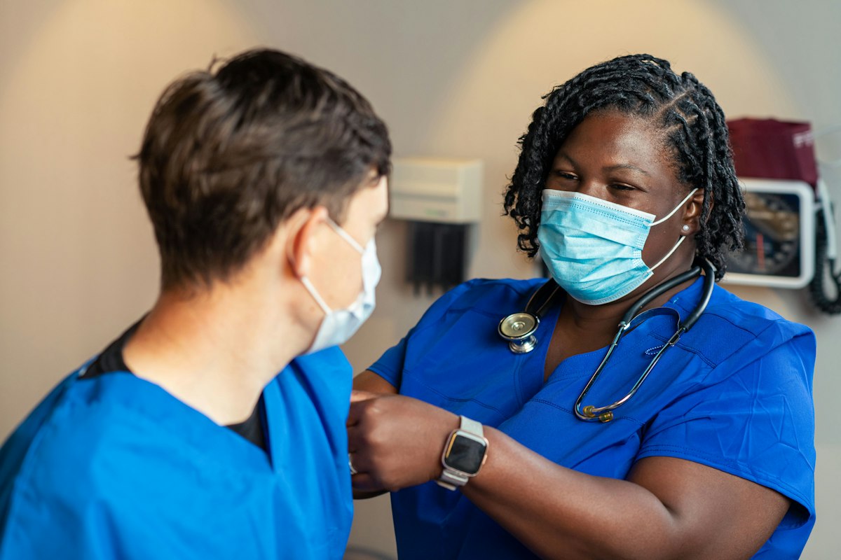 Nursing team in a clinical setting